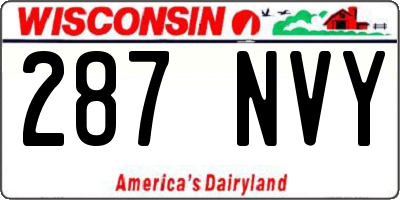 WI license plate 287NVY