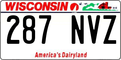 WI license plate 287NVZ