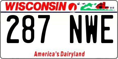 WI license plate 287NWE