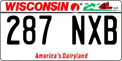 WI license plate 287NXB