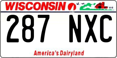 WI license plate 287NXC