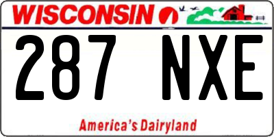 WI license plate 287NXE