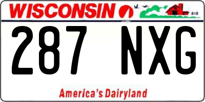 WI license plate 287NXG
