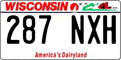 WI license plate 287NXH