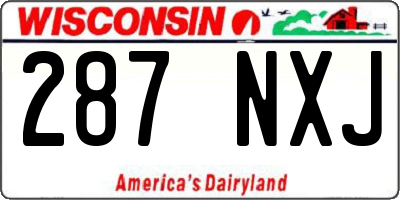 WI license plate 287NXJ
