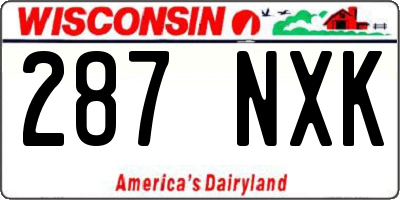 WI license plate 287NXK