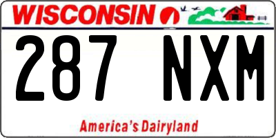 WI license plate 287NXM