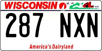 WI license plate 287NXN