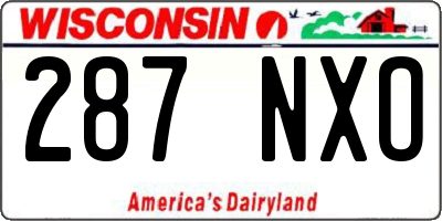 WI license plate 287NXO