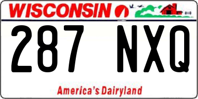 WI license plate 287NXQ