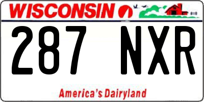 WI license plate 287NXR