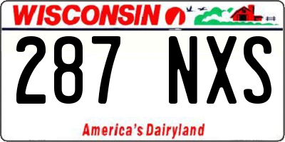 WI license plate 287NXS