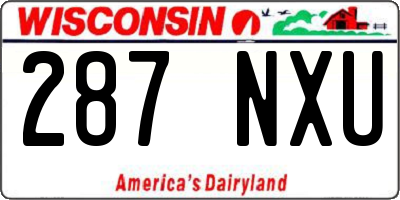 WI license plate 287NXU