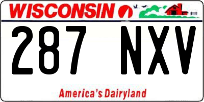 WI license plate 287NXV