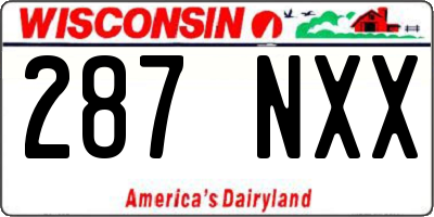 WI license plate 287NXX