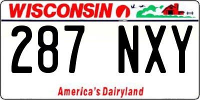WI license plate 287NXY