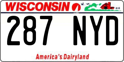 WI license plate 287NYD