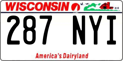 WI license plate 287NYI