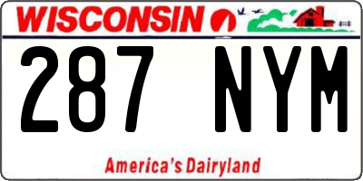 WI license plate 287NYM