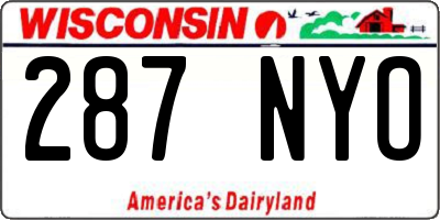 WI license plate 287NYO