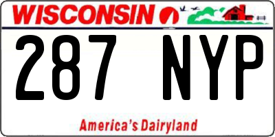 WI license plate 287NYP