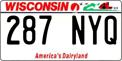 WI license plate 287NYQ