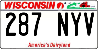 WI license plate 287NYV