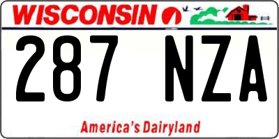 WI license plate 287NZA