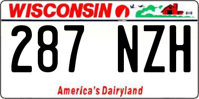 WI license plate 287NZH
