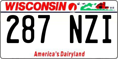 WI license plate 287NZI