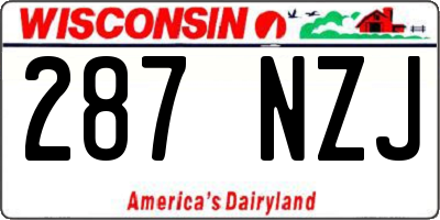 WI license plate 287NZJ