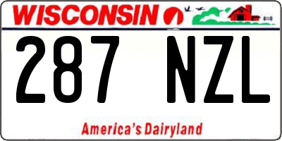 WI license plate 287NZL