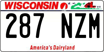 WI license plate 287NZM