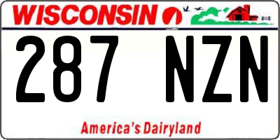 WI license plate 287NZN