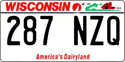 WI license plate 287NZQ