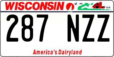 WI license plate 287NZZ