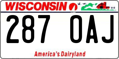 WI license plate 287OAJ