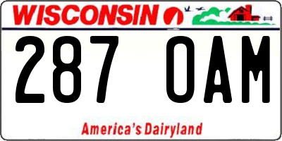 WI license plate 287OAM