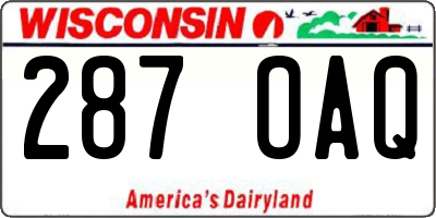 WI license plate 287OAQ
