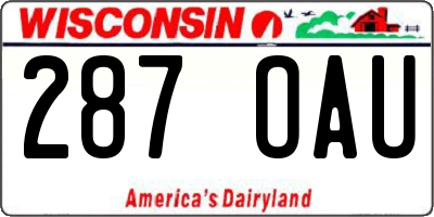 WI license plate 287OAU
