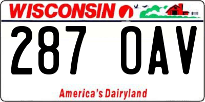 WI license plate 287OAV