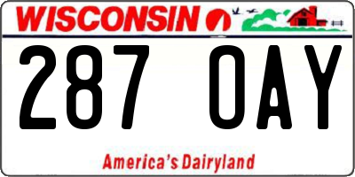 WI license plate 287OAY