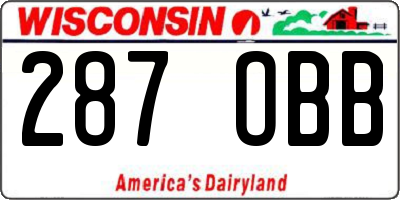 WI license plate 287OBB