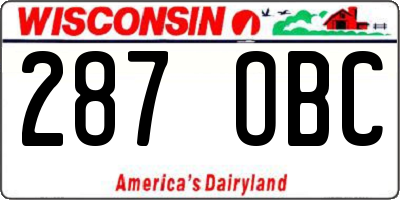 WI license plate 287OBC
