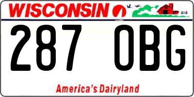 WI license plate 287OBG