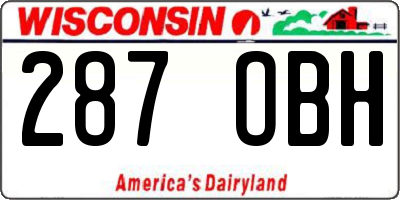 WI license plate 287OBH