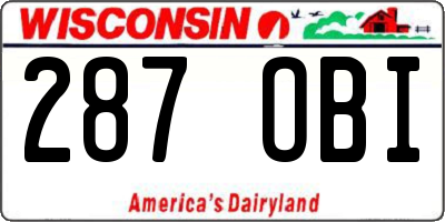 WI license plate 287OBI