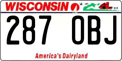 WI license plate 287OBJ