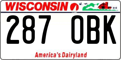 WI license plate 287OBK