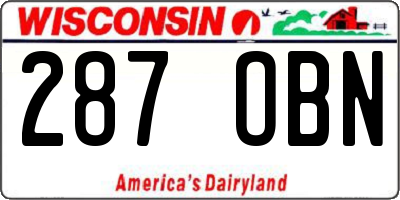 WI license plate 287OBN